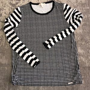 Michael Kors Long sleeve mixed print blouse